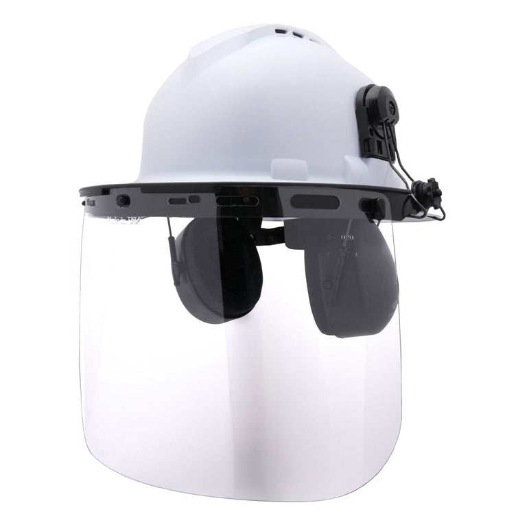 Pyramex Full Brim Hat Mounted Earmuffs, NRR 23dB, CMFB6010, Black
