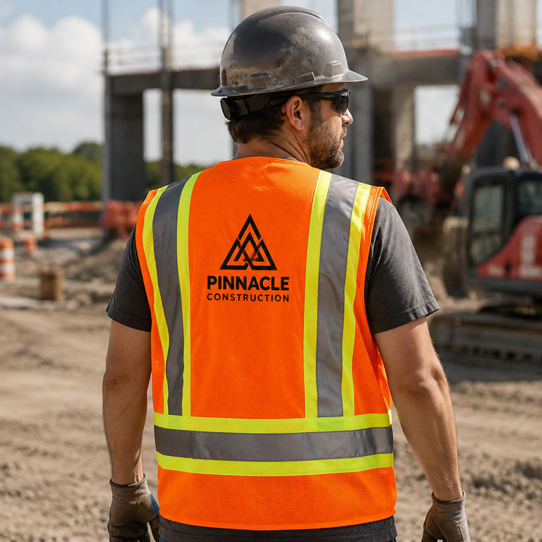 Custom Pyramex RVZ24 Type R Class 2 Hi-Vis Surveyor's Mesh Back Safety Vest