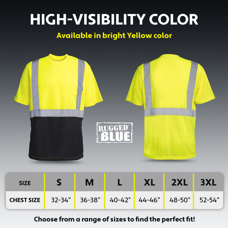 Rugged Blue Type R Class 2 Hi-Vis Black Bottom Short Sleeve T-Shirt