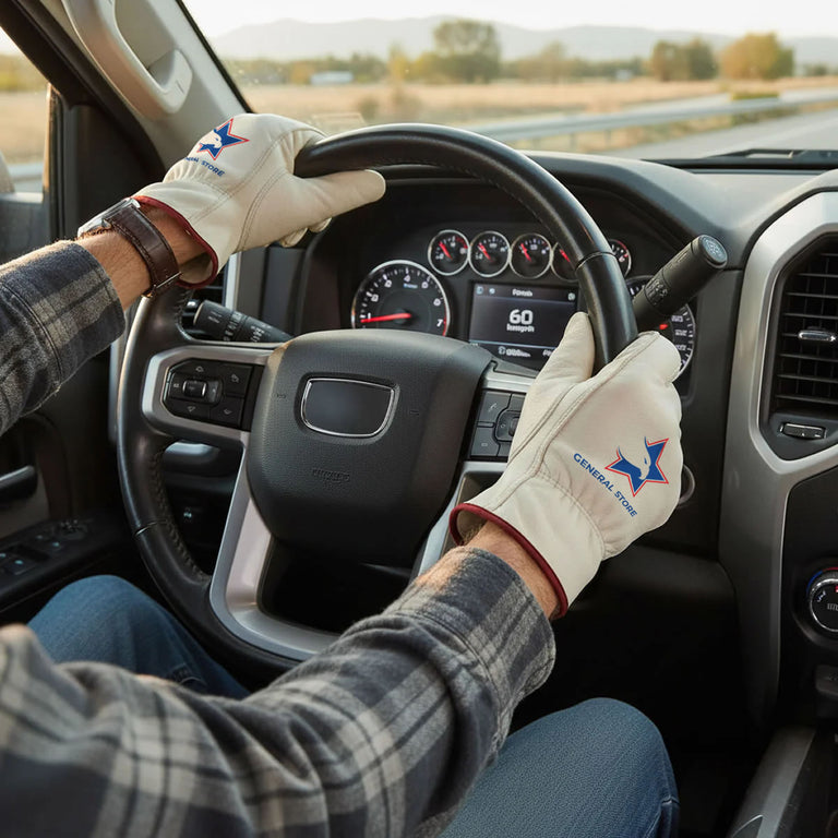 Custom Logo Rugged Blue GL250 Insulated Fleece Lined Pigskin Leather Driver Gloves, 72 Pairs