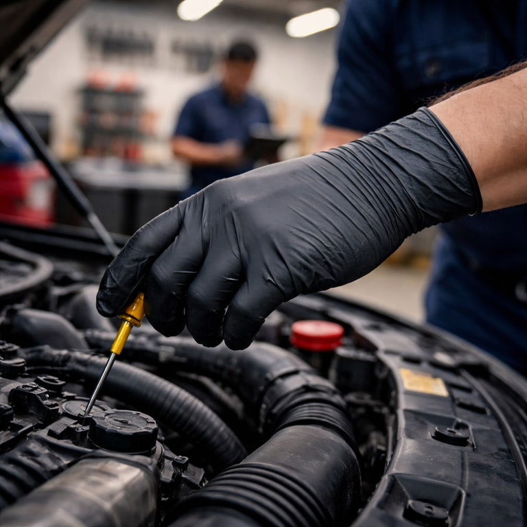 Disposable Nitrile Exam Gloves, 6 mil, Made in USA, Black, Box of 100