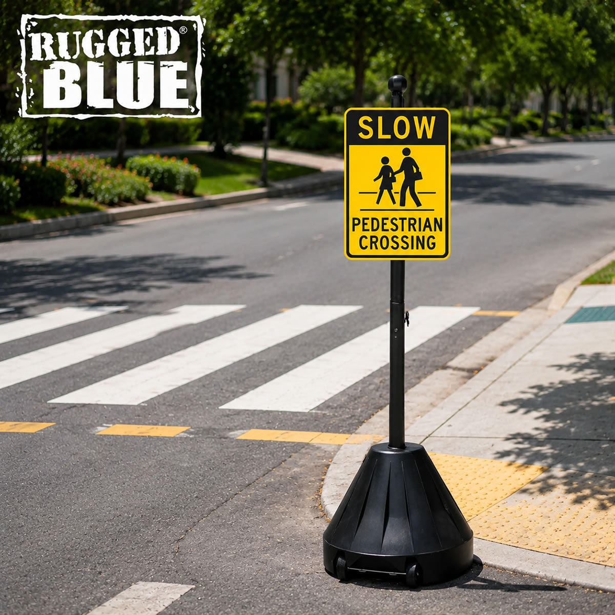 Slow Pedestrian Crossing Sign, 18 in x 12 in, Engineer Grade Reflective Aluminum