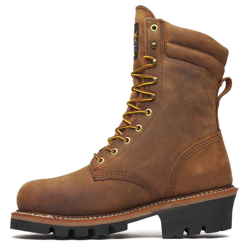 Thorogood Men's Logger Series 9" Insulated Waterproof Steel Toe Boots, 804-3554, Crazy Horse Brown