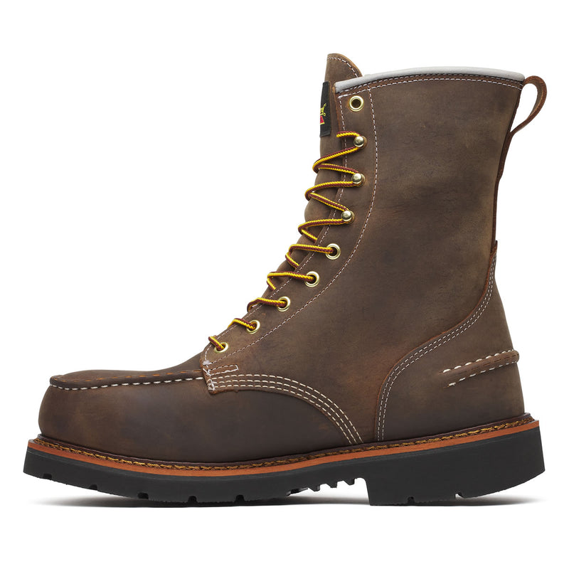 Thorogood Men's 1957 Series 8" Moc Toe MAXWear Wedge 90™ Waterproof Safety Toe Boots, 804-3898, Crazy Horse