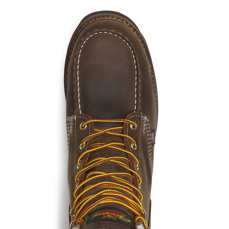 Thorogood Men's 1957 Series 8" Moc Toe MAXWear Wedge 90™ Waterproof Safety Toe Boots, 804-3898, Crazy Horse