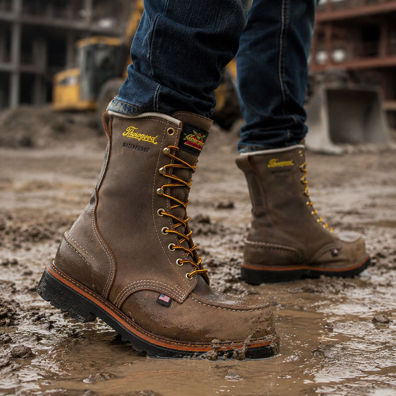 Thorogood Men's 1957 Series 8" Moc Toe MAXWear Wedge 90™ Waterproof Safety Toe Boots, 804-3898, Crazy Horse, view 9 of 9