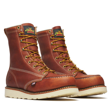 Thorogood Men's American Heritage 8" Moc Toe MAXWear Wedge™ Safety Toe Boots, 804-4208, Tobacco