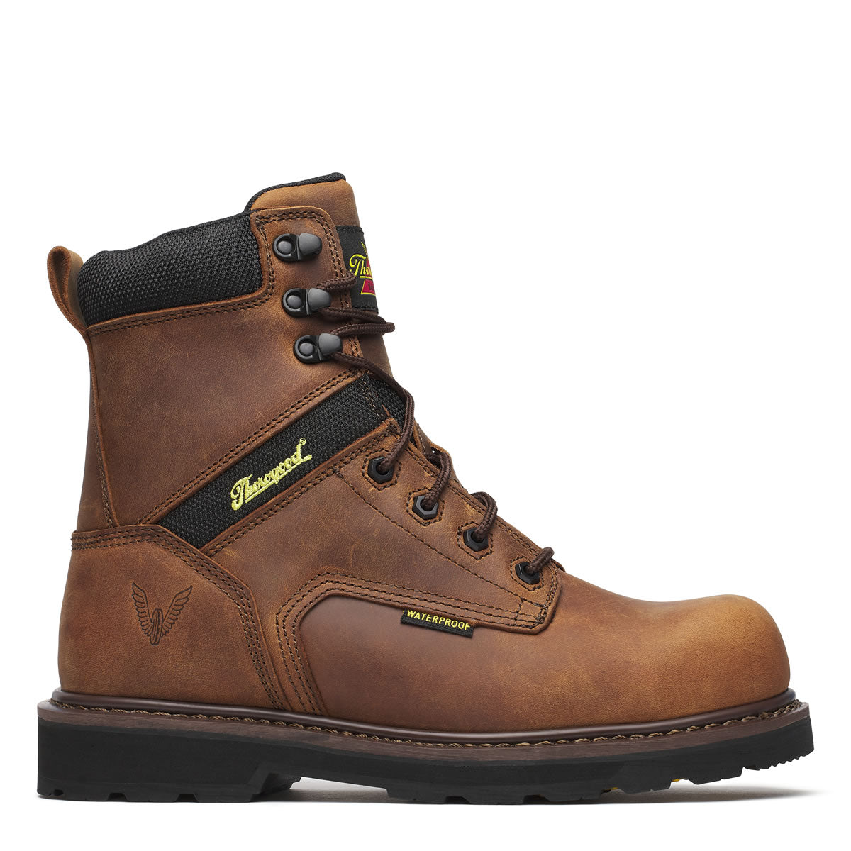 Thorogood Men's Jobsite Series 8" Waterproof Safety Toe Boots, 804-4243, Crazy Horse Brown