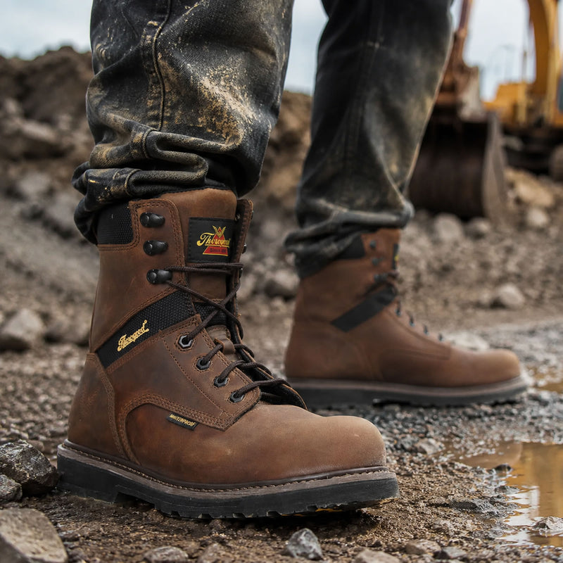 Thorogood Men's Jobsite Series 8" Waterproof Safety Toe Boots, 804-4243, Crazy Horse Brown, view 13 of 13