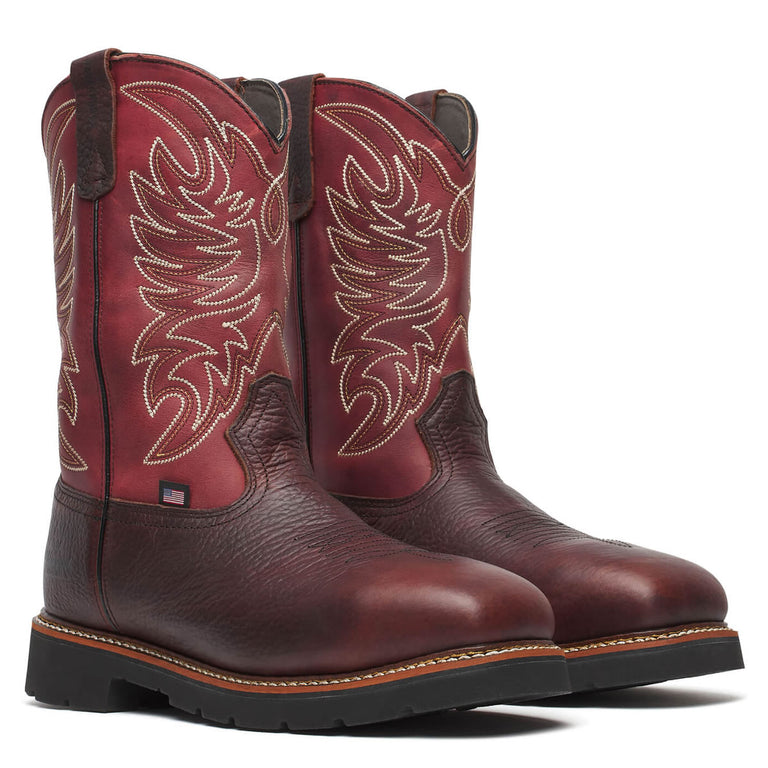 Thorogood Men's Western Work 11" Waterproof Safety Toe Boots, 804-4322, Crimson