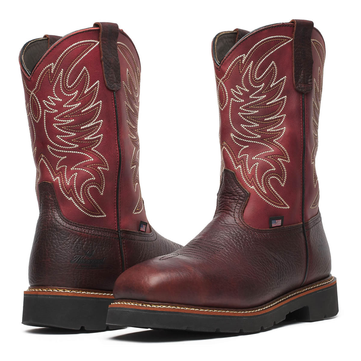 Thorogood Men's Western Work 11" Waterproof Safety Toe Boots, 804-4322, Crimson