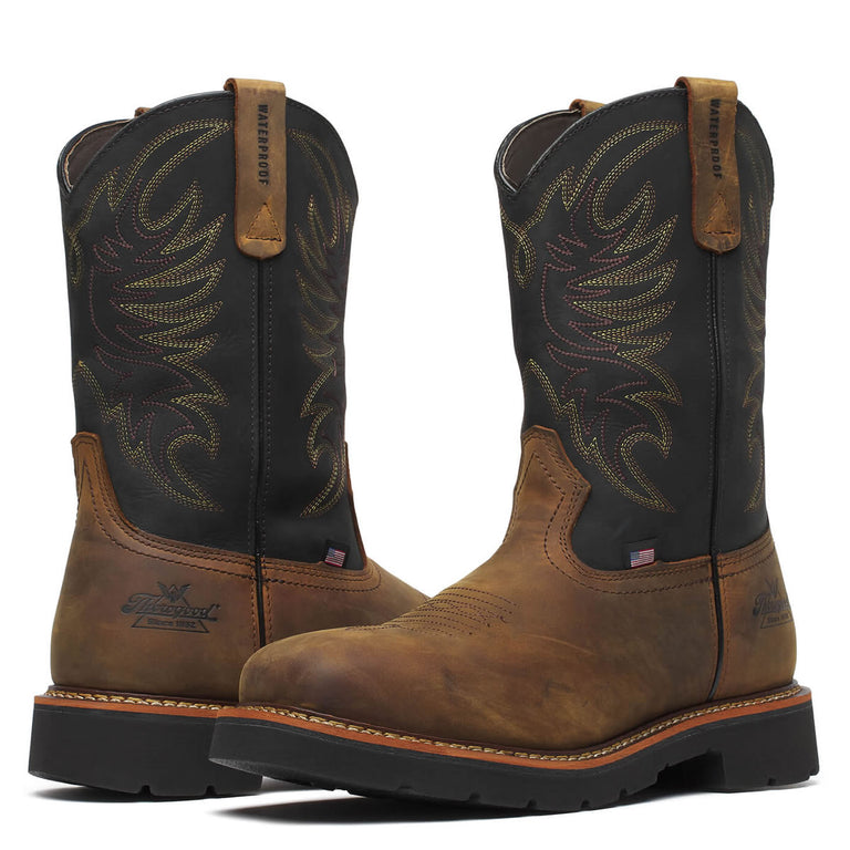 Thorogood Men's Wellington 11" Waterproof Steel Toe Boots, 804-4330, Crazy Horse Brown