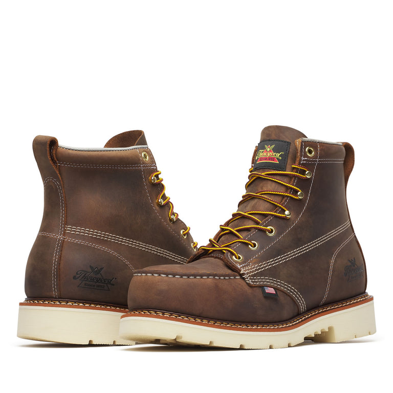 Thorogood Men's American Heritage 6" Trail Moc Toe MAXWear 90™ Safety Toe Boots, 804-4375, Crazy Horse