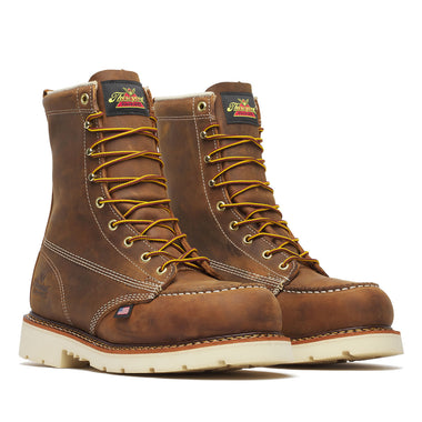 Thorogood Men's American Heritage 8" Trail Moc Toe MAXWear 90™ Safety Toe Boots, 804-4378, Crazy Horse