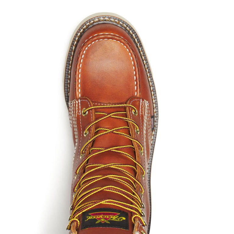 Thorogood Men's American Heritage 8" Moc Toe MAXWear Wedge™ Soft Toe Boots, 814-4201, Tobacco