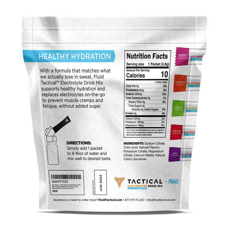 Tactical Hydration Zero Sugar Electrolyte Drink Mix