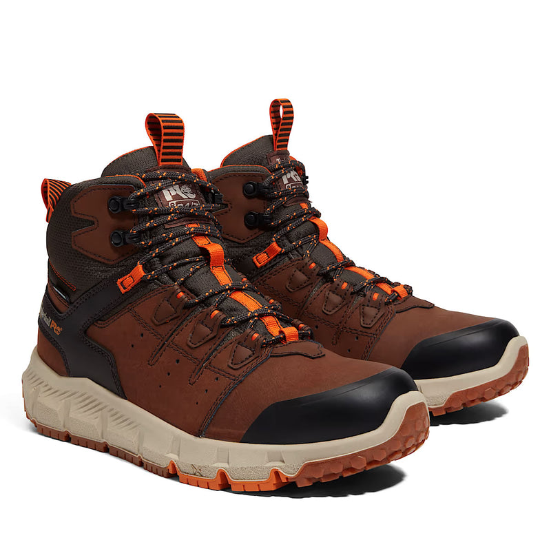 Timberland PRO Men's 6" Tempe Soft-Toe Waterproof Leather Boots, Brown, Medium