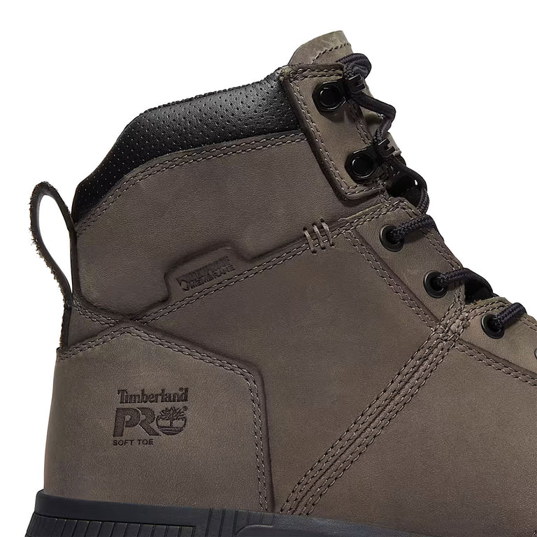 Timberland PRO Men's 6" Montauk Soft Toe Waterproof Leather Boots, TB0A647QEJO, Gray