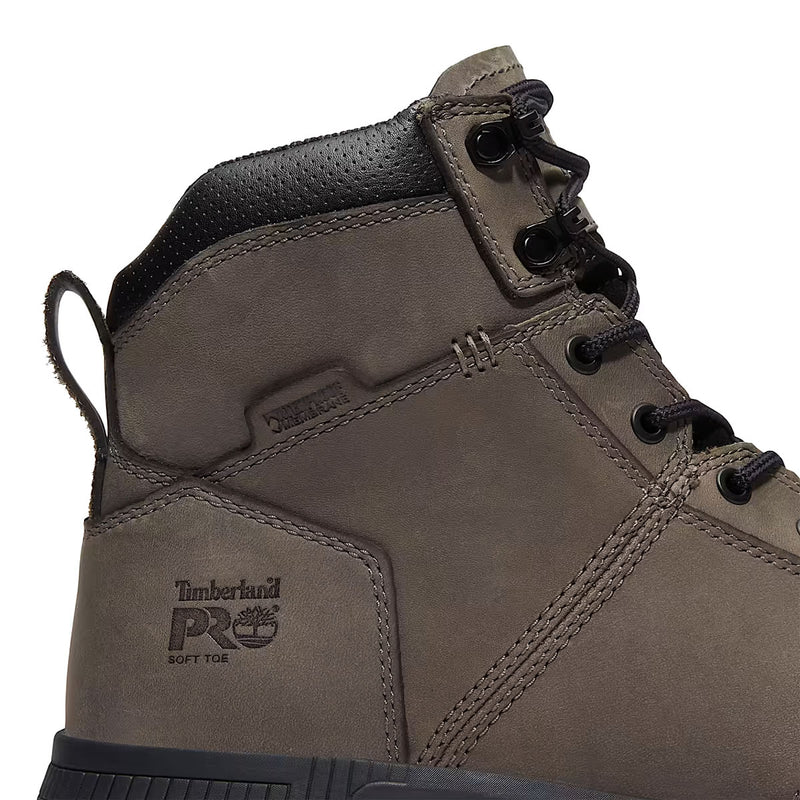 Timberland PRO Men's 6" Montauk Soft Toe Waterproof Leather Boots, TB0A647QEJO, Gray