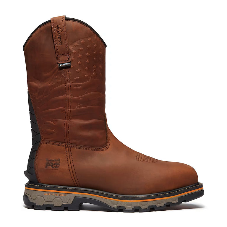 Timberland PRO True Grit USA Pull-On Comp-Toe Waterproof Boots, Brown, Medium