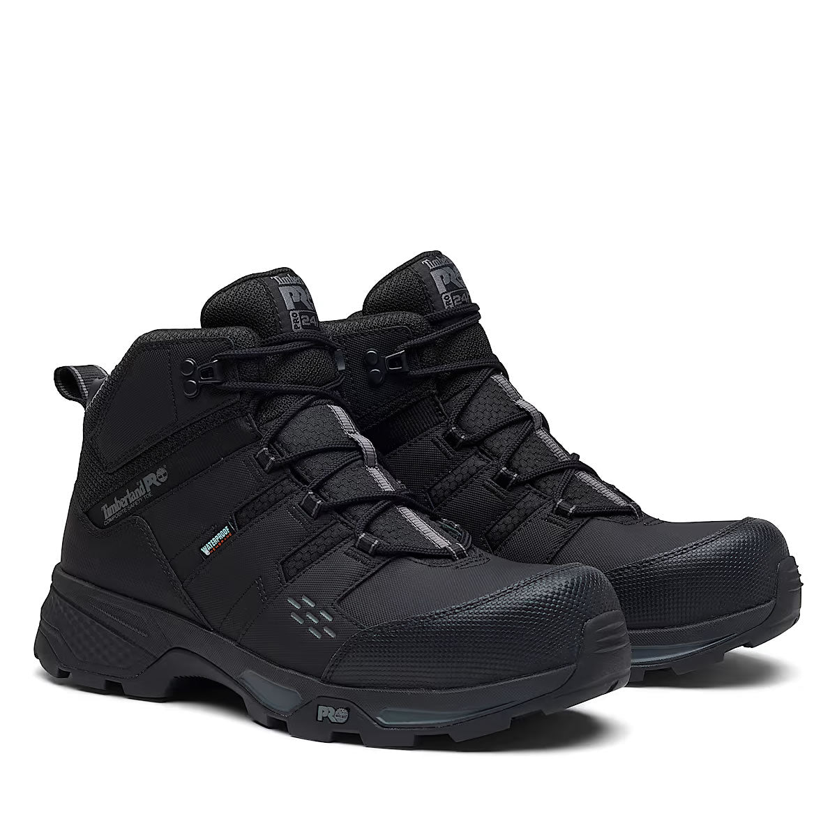 Timberland PRO Men's Switchback Comp-Toe Waterproof Gripmax Ice Boots, TB0A6763EDX, Black/Grey
