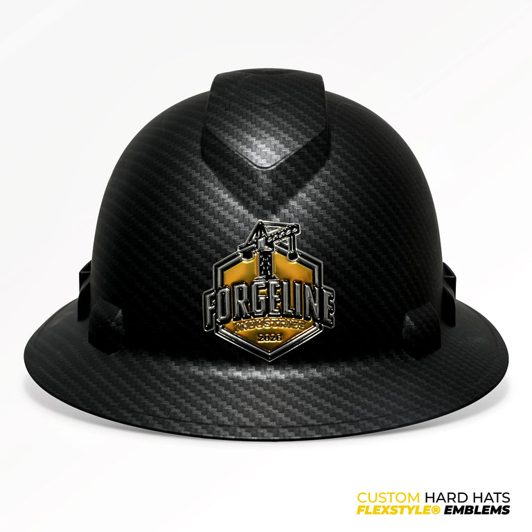 Custom 3D Pyramex Ridgeline Vented Full Brim Hard Hat 4-Point Ratchet Suspension