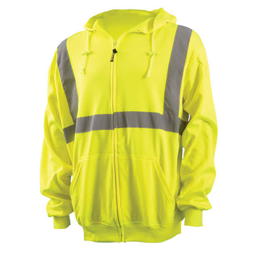 OccuNomix Type R Class 2 High-Vis Zip Hooded Sweatshirt - LUX-SWTLHZ