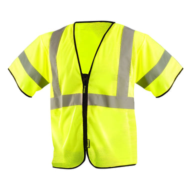 OccuNomix Type R Class 3 High-Vis Mesh Safety Vest, ECO-GCZ3, Hi-Vis Yellow