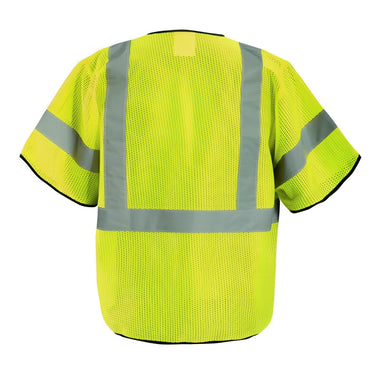 OccuNomix Type R Class 3 High-Vis Mesh Safety Vest, ECO-GCZ3, Hi-Vis Yellow