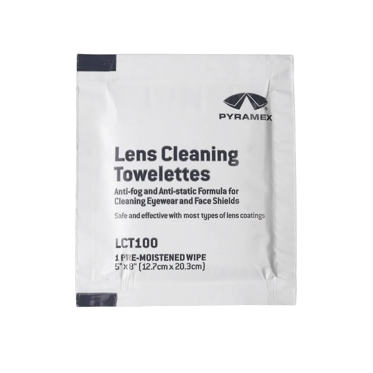 Pyramex LCT100 Lens Cleaning Wipes, Box of 100