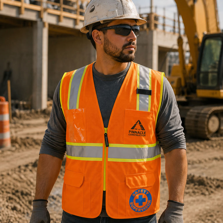 Customized OccuNomix Type R Class 2 Mesh Surveyor Safety Vest, LUX-ATRNSM