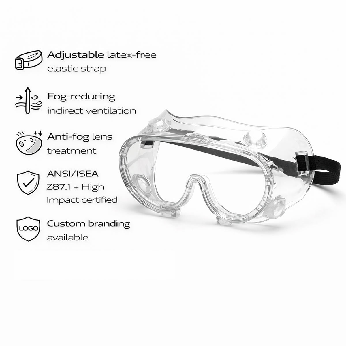 Rugged Blue Anti-Fog Safety Goggles