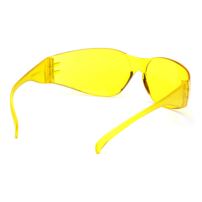 Rugged Blue Diablo Safety Glasses, Amber Lens, Amber Frame, 12 Pack
