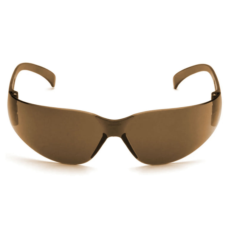 Rugged Blue Diablo Safety Glasses, Brown Lens, Brown Frame, 12 Pack