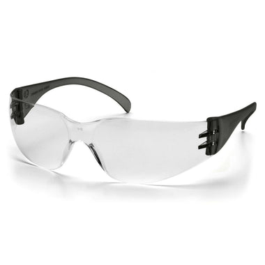 Rugged Blue Diablo Safety Glasses, Clear Lens, Black Frame, 12 Pack