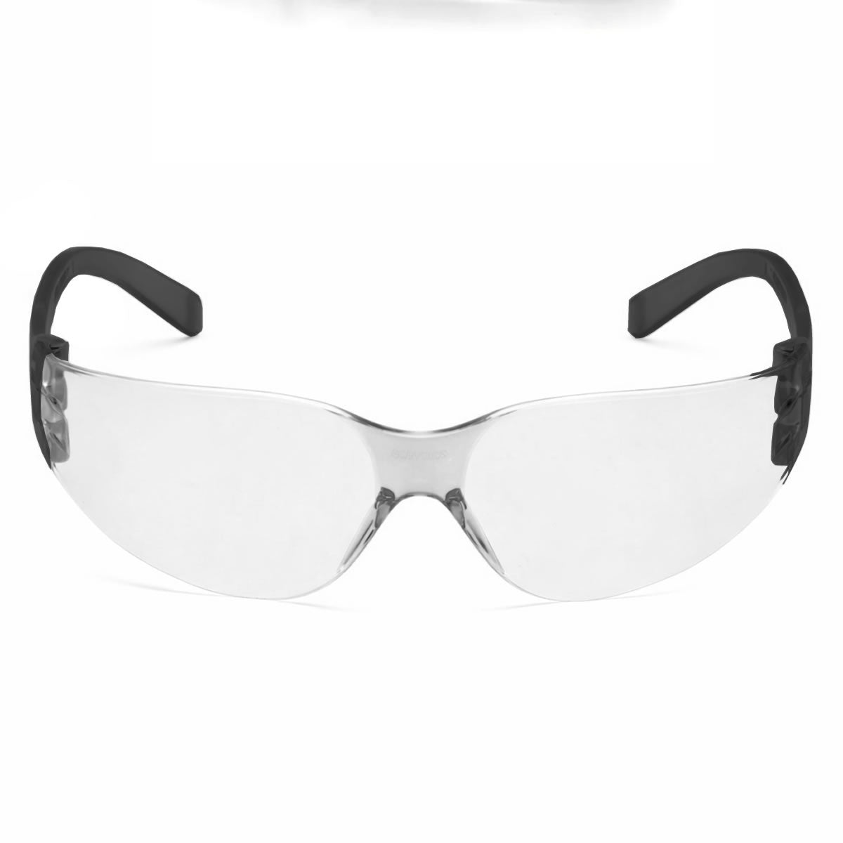 Rugged Blue Diablo Safety Glasses, Clear Lens, Black Frame, 12 Pack