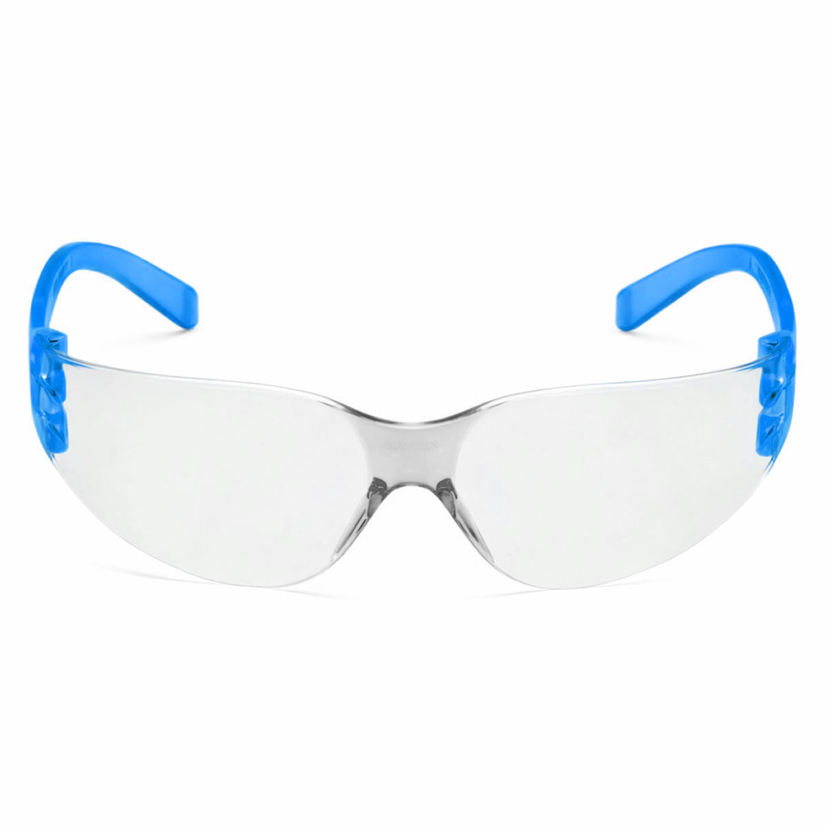 Rugged Blue Diablo Safety Glasses, Clear Lens, Blue Frame, 12 Pack