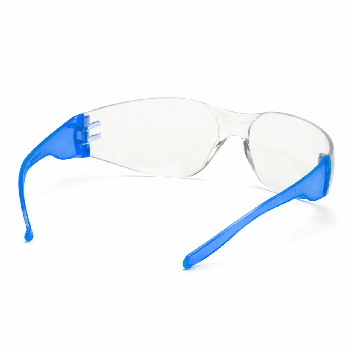 Rugged Blue Diablo Safety Glasses, Clear Lens, Blue Frame, 12 Pack