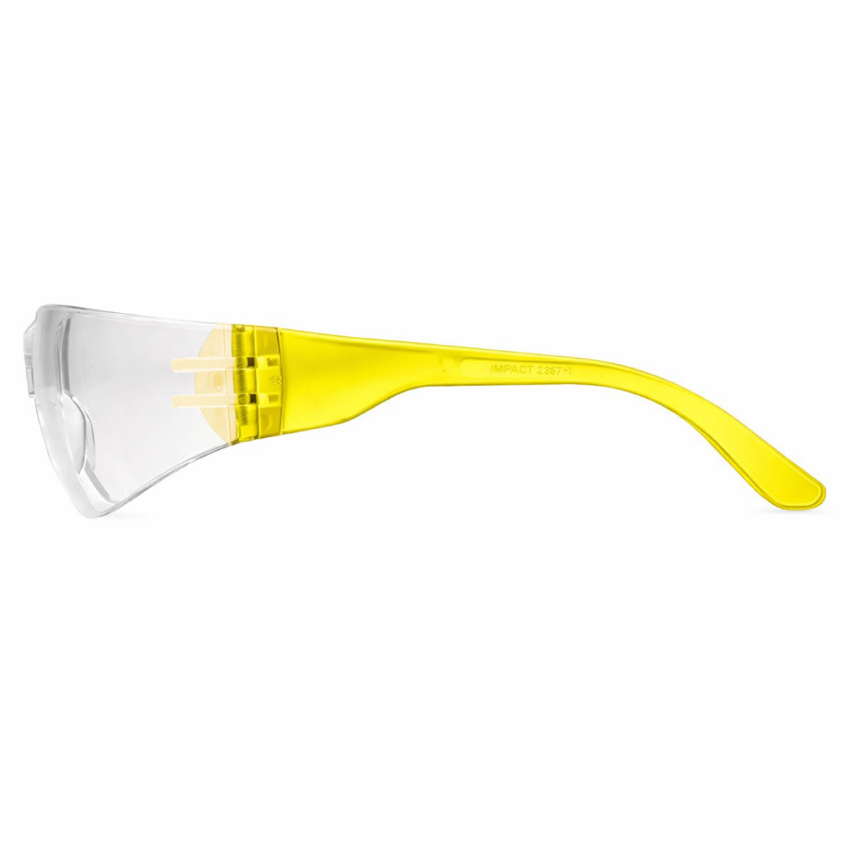 Rugged Blue Diablo Safety Glasses, Clear Lens, Yellow Frame, 12 Pack