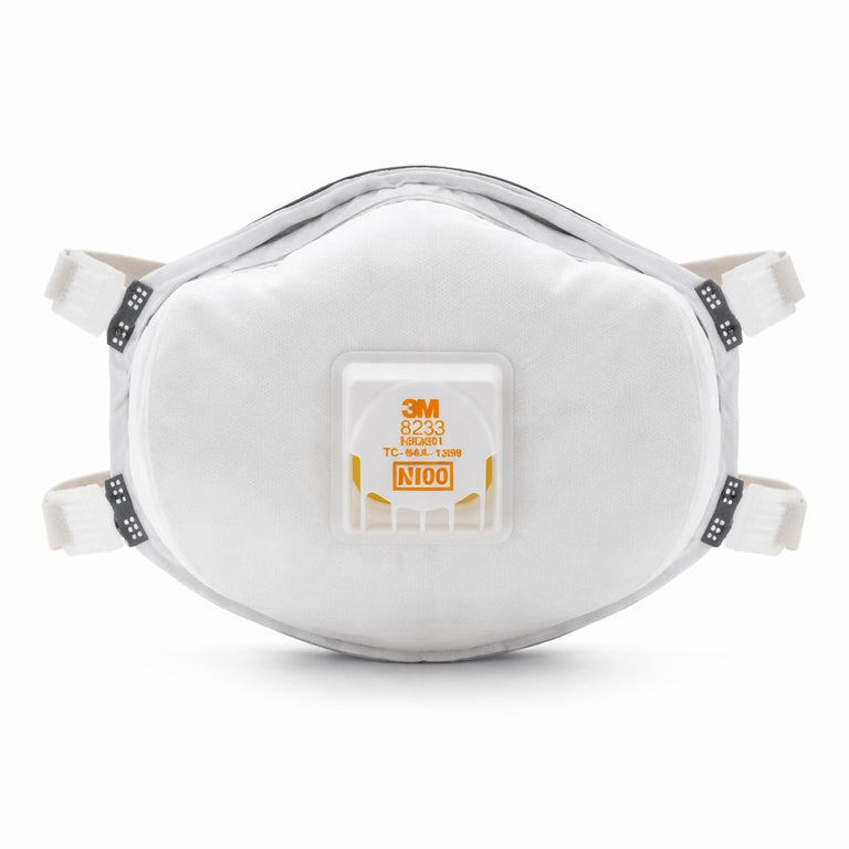 3M 8233 N100 Industrial Respirator with Valve, USA Made, White