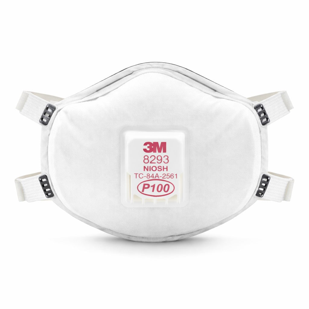 3M 8293 P100 Industrial Respirator with Valve, USA Made, White