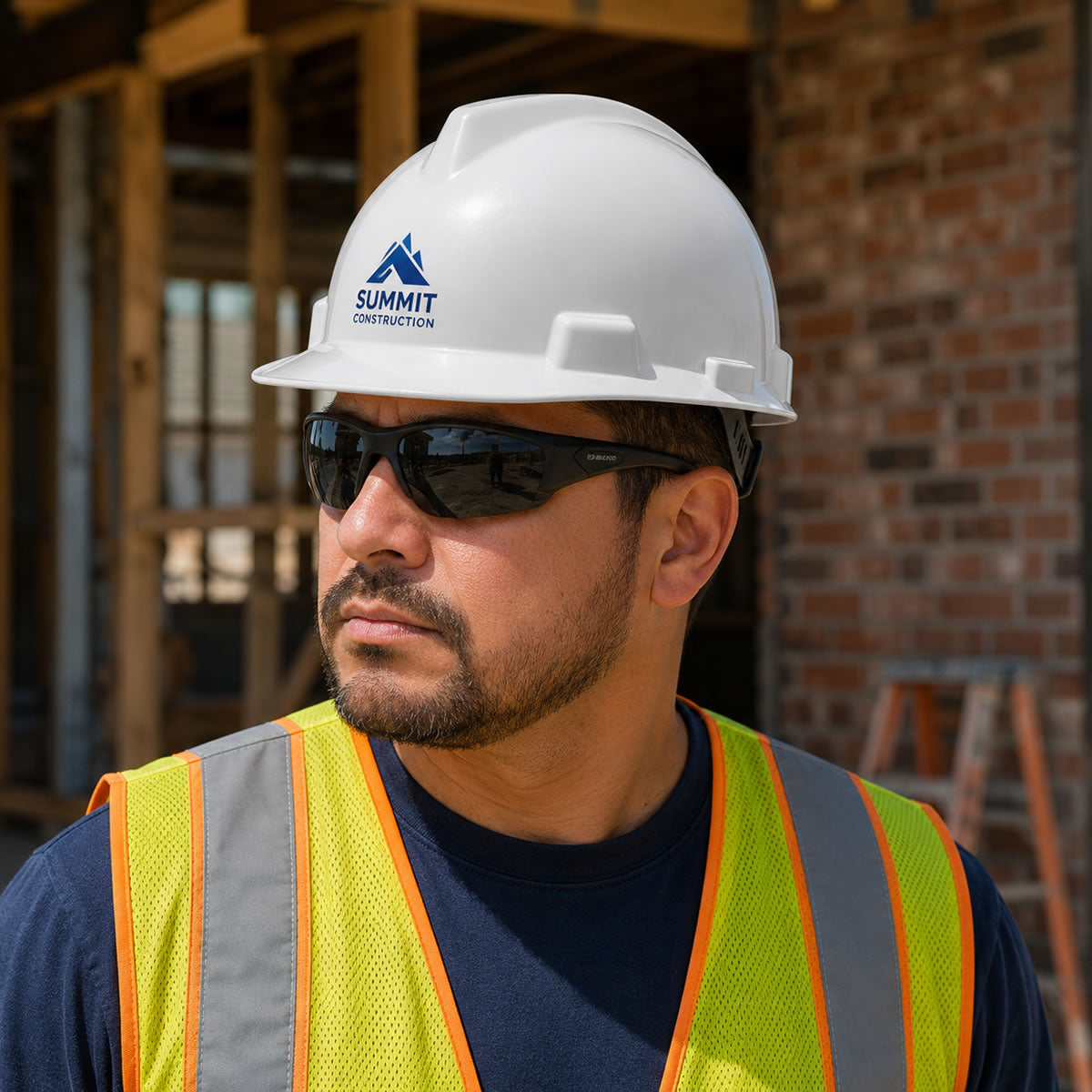 Custom MSA V-Gard Cap Style Hard Hat, StazOn 4-Point Suspension