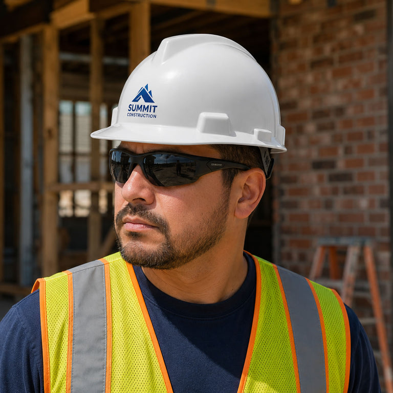 Custom MSA V-Gard Cap Style Hard Hat, StazOn 4-Point Suspension