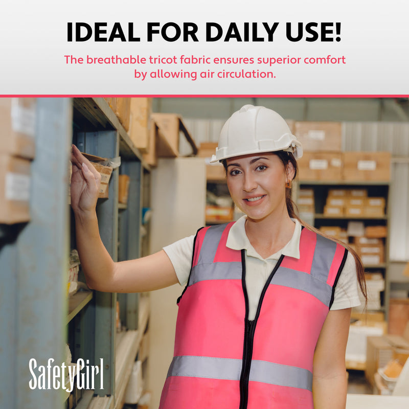 Safety Girl Women's Non-ANSI Pink Safety Vest, Hi-Vis Pink