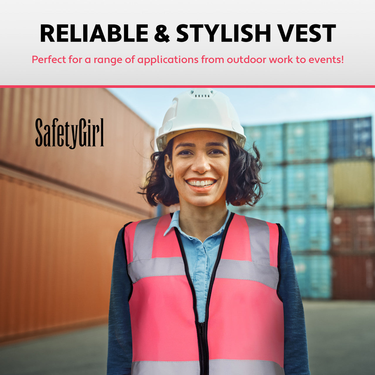 Safety Girl Women's Non-ANSI Pink Safety Vest, Hi-Vis Pink