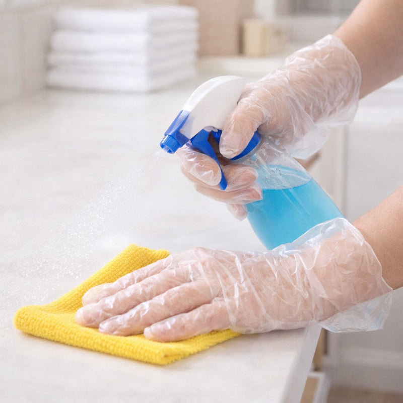 DASH Multi-Task Cast Polyethylene Disposable Gloves, Clear, 0.9 mil, Box of 200