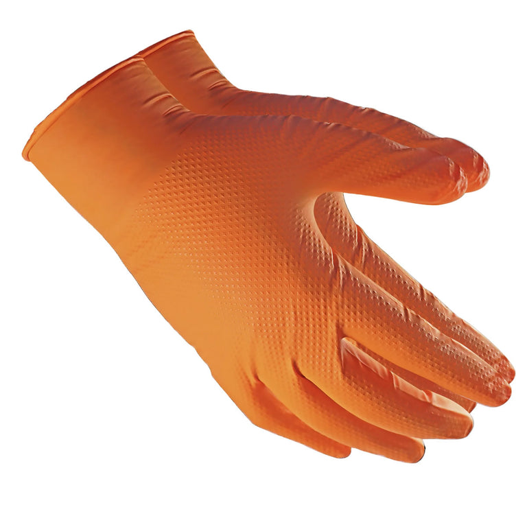 General Electric Disposable Nitrile Gloves GG622 - Orange - 8 mil - Box of 50 (S, M, L, XL)