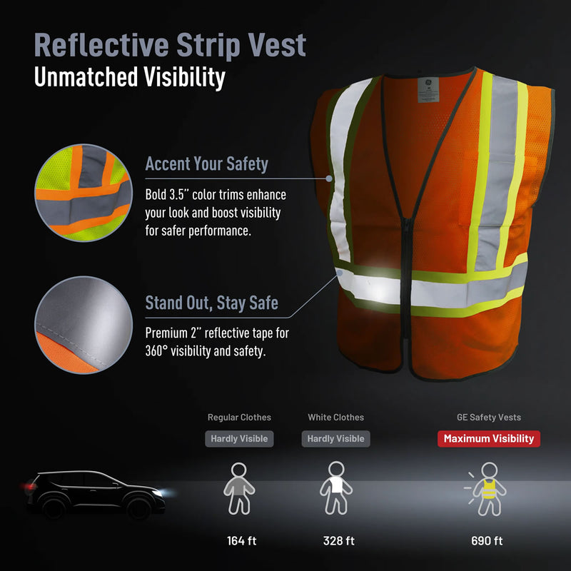 General Electric Type R Class 2 Hi-Vis Safety Vest with Contrasting Trim, GV078