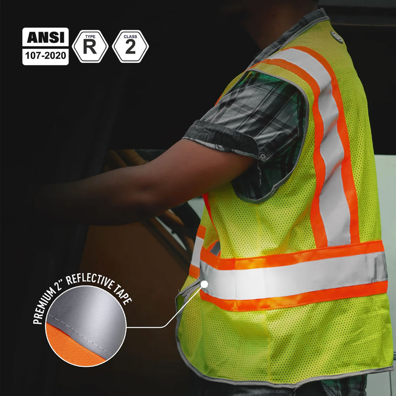 General Electric Type R Class 2 Hi-Vis Expandable 5-Point Breakaway Safety Vest, GV084