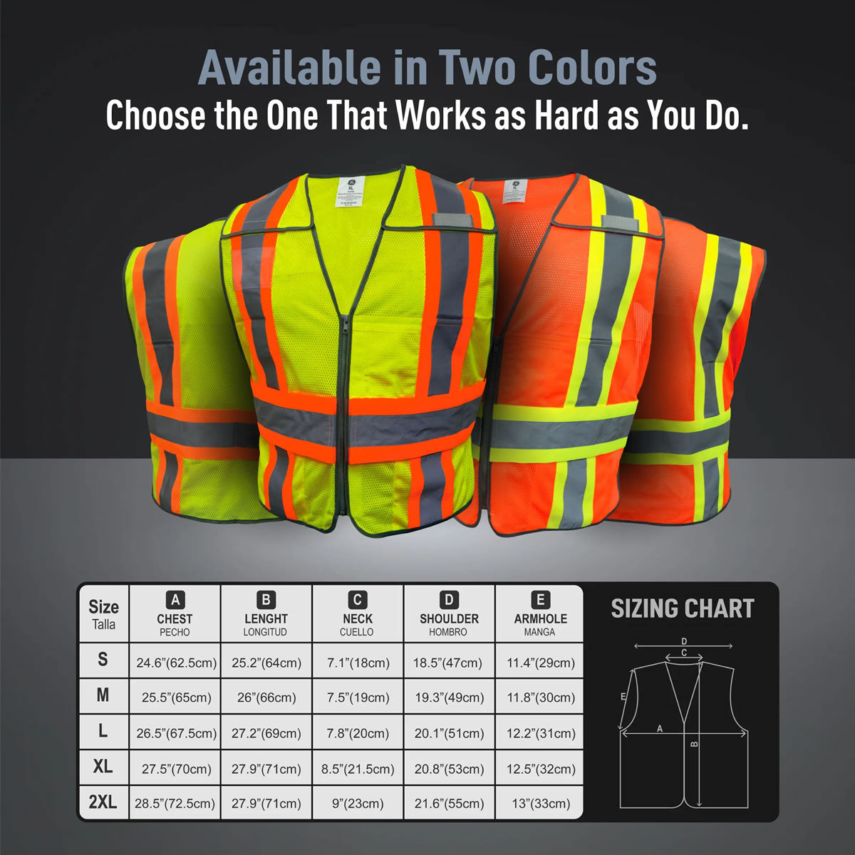 General Electric Type R Class 2 Hi-Vis Expandable 5-Point Breakaway Safety Vest, GV084